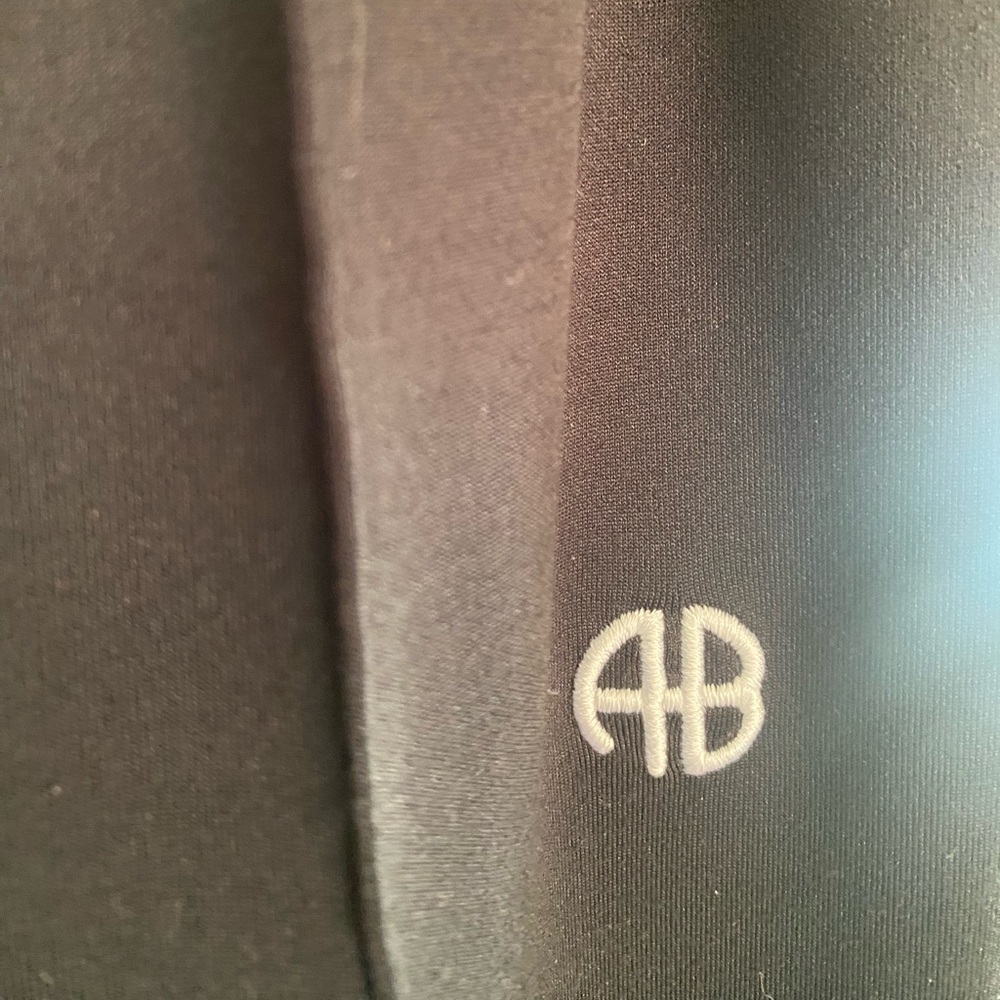 Anine Bing Black Track Pant with White Stripe - Picture 2 of 6